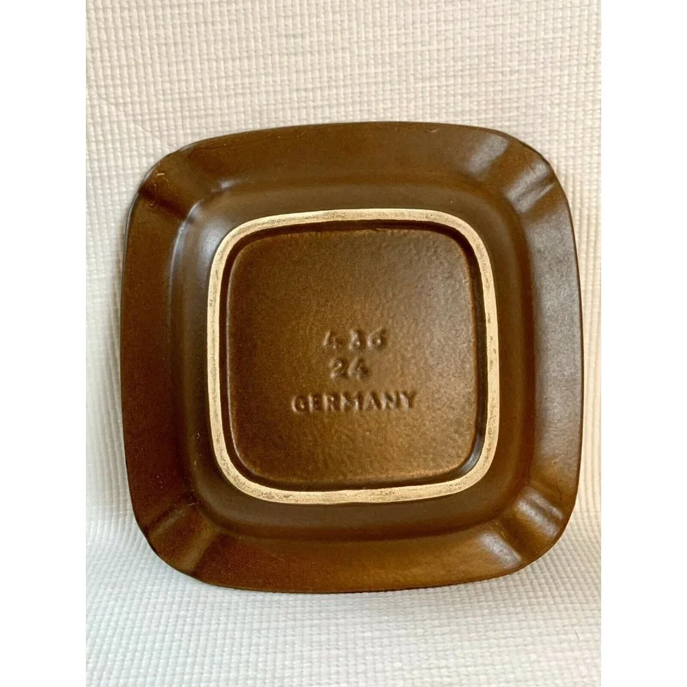 Vintage Art Deco MCM Pottery Ashtray Germany Numbered Tobacciana